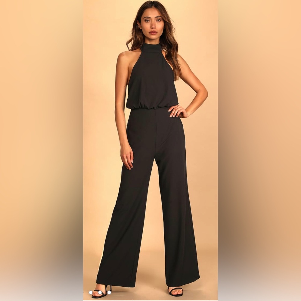 Lulu’s Moment for Life Halter Jumpsuit - NWT Black size Small